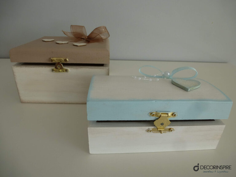 Dekoracyjne pudełka dekoracyjne pudełka brązowe i niebieskie