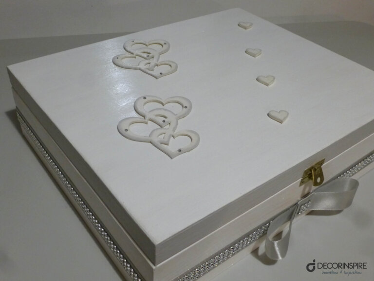 Dekoracyjne pudełka pudełko na wino biało szare