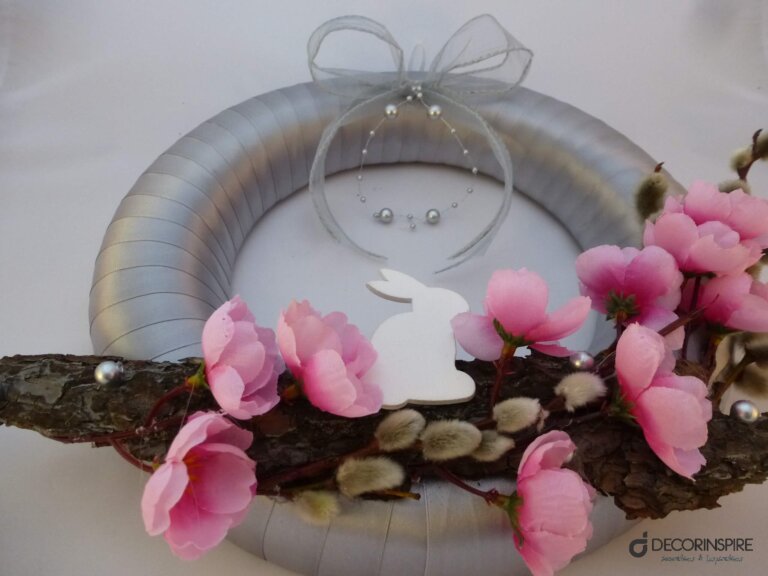 Dekoracje wielkanoc Dekoracje wielkanocne dekoracje świąteczne stroik srebrny